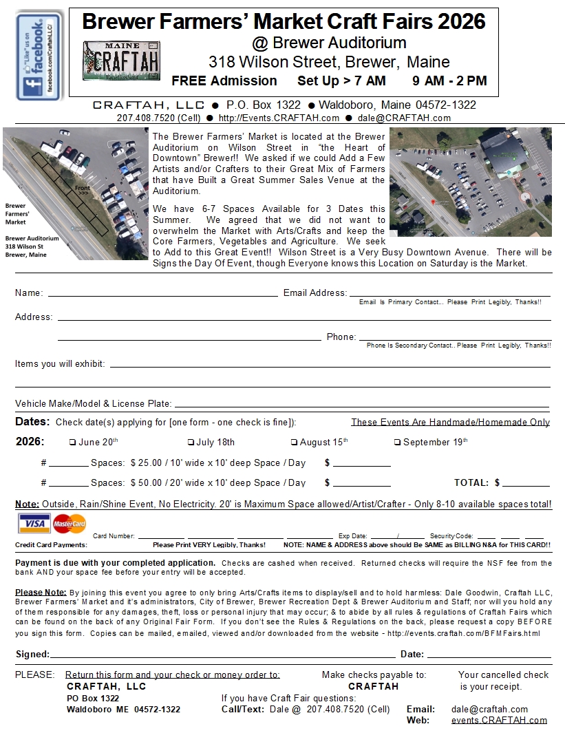 Brewer Farmers; Market Craft Fair