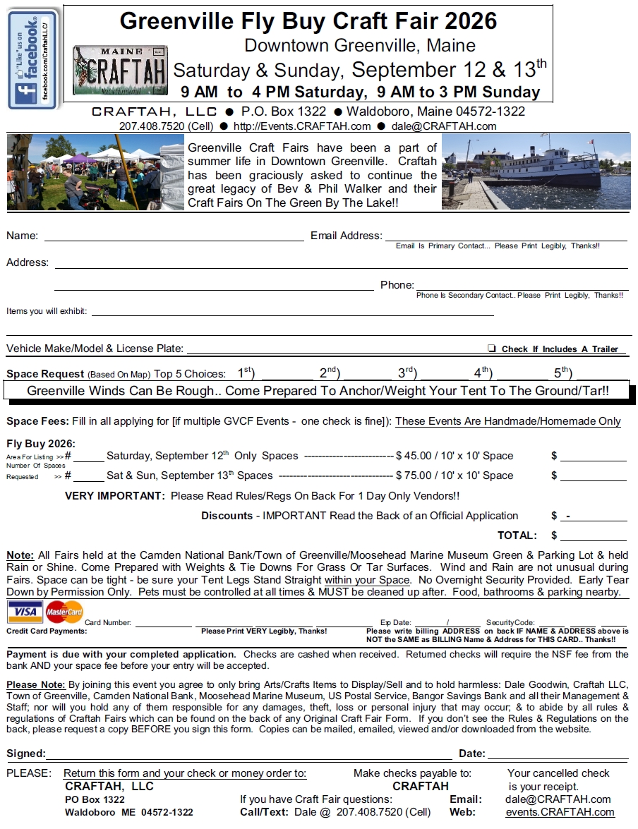 Greenville Craft Fairs Application