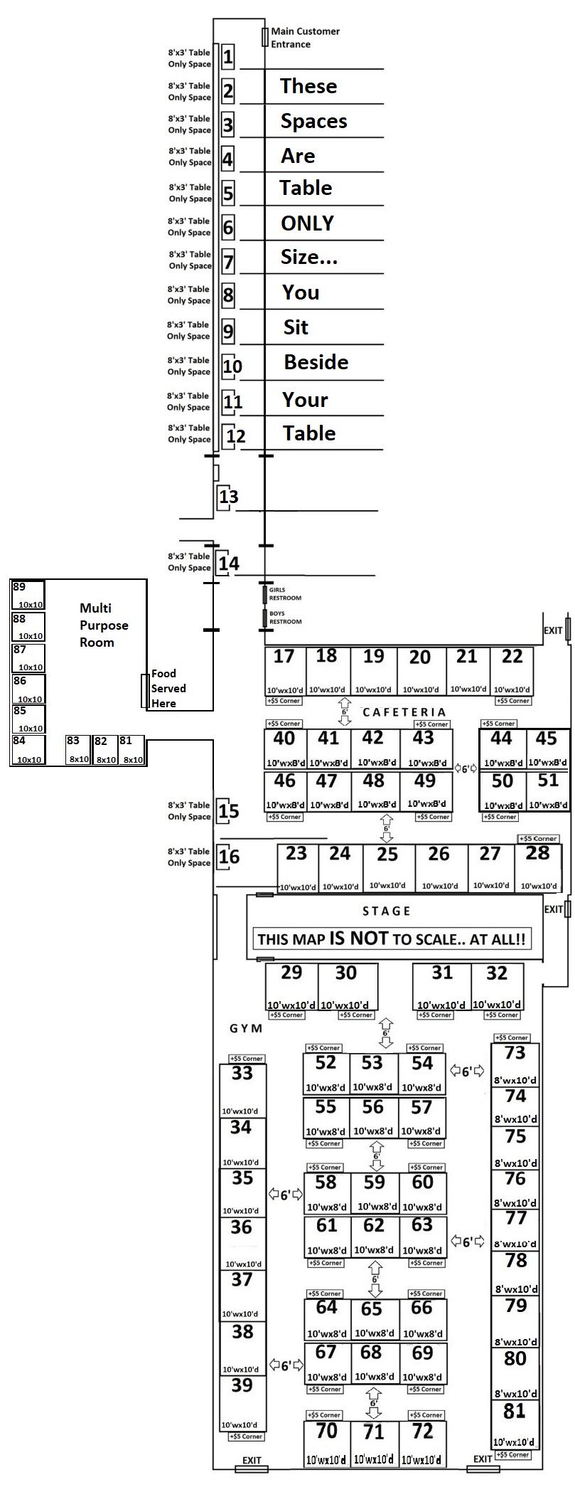 SeDoMoCha Christmas Craft Fair Layout Floor PLan